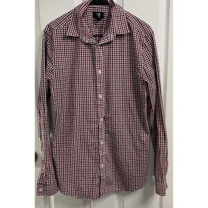 Men's H&M Long Sleeve Button Up Casual Dress Shirt Red/White/Blue Sz. M‎ SLIM